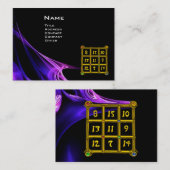 Carte De Visite CARRÉ MAGIC 33 Bleu rose Violet Fractal Vagues (Devant / Derrière)