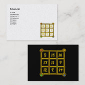 Carte De Visite CARRÉ MAGIC 33, Papier perle noir et blanc (Devant / Derrière)