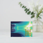 Carte De Visite CARRÉ MAGIC 33, Turquase Bleue (Debout devant)