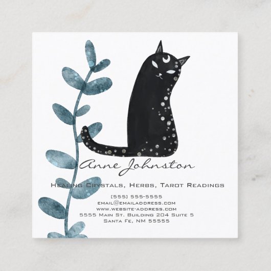 Carte de visite Carré Magic Cat (Dos)