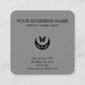 Carte De Visite Carré Magic Moon Feathers Moth Boho Universe (Dos)