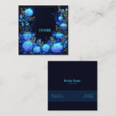 Carte De Visite Carré Magical Midnight Garden Floral (Devant / Derrière)