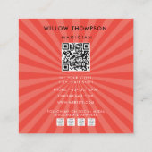Carte De Visite Carré Magicien Show Illusion de magicien QR Code Médias  (Dos)