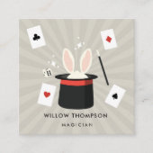 Carte De Visite Carré Magicien Show Illusion de magicien QR Code Médias  (Devant)