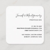 Carte De Visite Carré Magique Unicorne maman & bébé aquarelle (Dos)