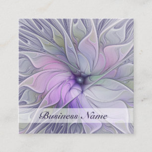 Carte De Visite Carré Magnifique beauté moderne abstraite fleur d'art fr