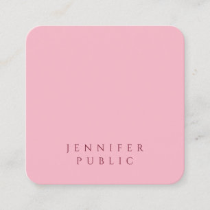 Carte De Visite Carré Magnifique Luxe Simple Moderne Rose Pâle