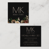 Carte De Visite Carré Magnolia noire (Devant / Derrière)