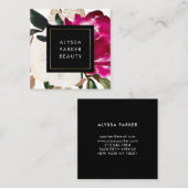 Carte De Visite Carré Magnolia peinte (Devant / Derrière)