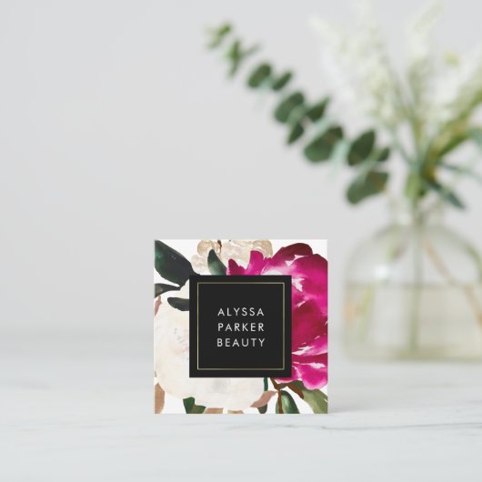 Carte De Visite Carré Magnolia peinte (Debout devant)