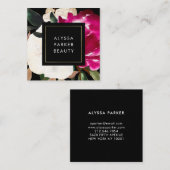 Carte De Visite Carré Magnolia peinte en noir (Devant / Derrière)