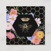 Carte De Visite Carré Maille d'or fleur sauvage Queen Bee (Devant)