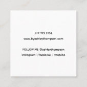 Carte De Visite Carré Main dessinée à la main avec l'amour Turquoise (Dos)