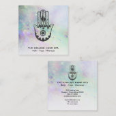 Carte De Visite Carré *~* Main Hamsa de Fatima cratères de la lune arc-e (Devant / Derrière)