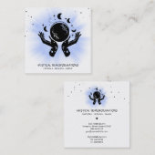 Carte De Visite Carré *~* Mains célestes Luna Lune Lumière Boho Magique (Devant / Derrière)