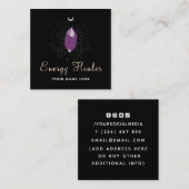 Carte De Visite Carré Mains de guérison & Diamant violet moderne Elégant (Devant / Derrière)