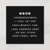 Carte De Visite Carré Mains de guérison & Diamant violet moderne Elégant (Dos)