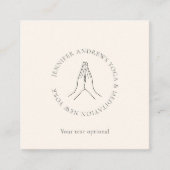 Carte De Visite Carré Mains gris beige (Devant)