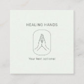 Carte De Visite Carré Mains gris vert clair (Devant)