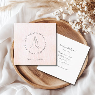 Carte De Visite Carré Mains rose beige