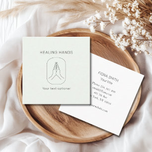 Carte De Visite Carré Mains vert pâle