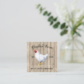 Carte De Visite Carré Maison de poulets en bois rustique (Debout devant)