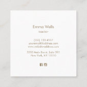 Carte De Visite Carré Maison d'oiseaux du Coeur mignon (Dos)