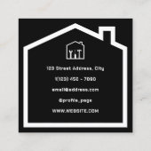 Carte De Visite Carré Maison et outils style manuel (Dos)