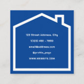 Carte De Visite Carré Maison et outils style manuel (Dos)