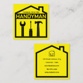 Carte De Visite Carré Maison et outils style manuel (Devant / Derrière)