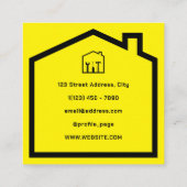 Carte De Visite Carré Maison et outils style manuel (Dos)