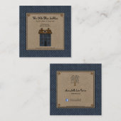 Carte De Visite Carré Maison rustique primitive de Saltbox de campagne s (Devant / Derrière)