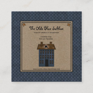 Carte De Visite Carré Maison rustique primitive de Saltbox de campagne s