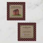 Carte De Visite Carré Maison rustique Primitive Pays Salon (Devant / Derrière)