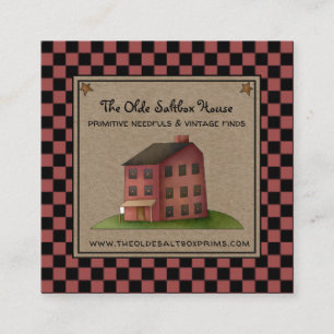 Carte De Visite Carré Maison rustique Primitive Pays Salon