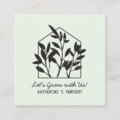 Carte De Visite Carré Maison Shop Nursery Moderne Abstrait Minimal (Devant)