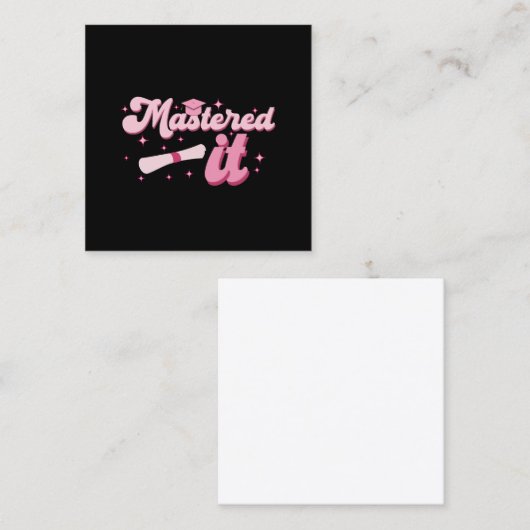 Carte De Visite Carré Maîtrise Il Maîtrise Diplômé MBA (Devant / Derrière)