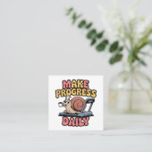Carte De Visite Carré Make Progress Daily (Debout devant)