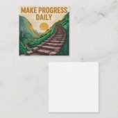 Carte De Visite Carré Make Progress Daily (Devant / Derrière)