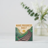 Carte De Visite Carré Make Progress Daily (Debout devant)