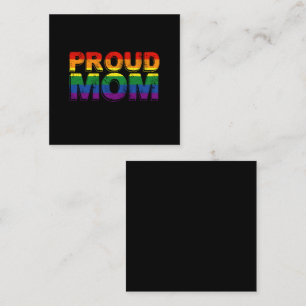 Carte De Visite Carré Maman fière Gay Pride LGBT Arc-en-ciel Mère LGBTQ