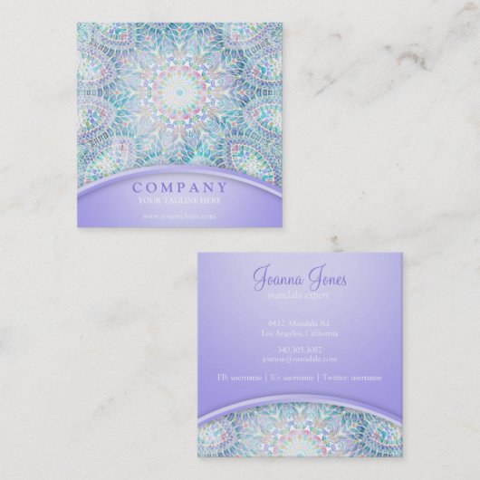 Carte De Visite Carré Mandala (Devant / Derrière)