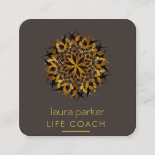 Carte De Visite Carré Mandala Boho Tribal Art Yoga Massage Thérapie