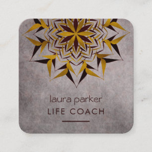 Carte De Visite Carré Mandala Boho Tribal Art Yoga Massage Thérapie