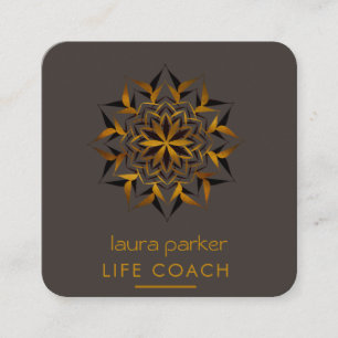 Carte De Visite Carré Mandala Boho Tribal Art Yoga Massage Thérapie