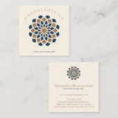 Carte De Visite Carré Mandala de la marine Brown (Devant / Derrière)