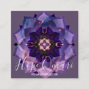 Carte De Visite Carré Mandala de méditation Lotus de rêve