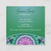 Carte De Visite Carré Mandala de nénuphar (Dos)