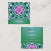 Carte De Visite Carré Mandala de nénuphar (Devant / Derrière)