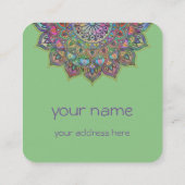 Carte De Visite Carré Mandala Inde Style 1 (Dos)